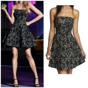 NEW Express Snake Print Strapless 8 Mini Strapless Animal Print Short Dress